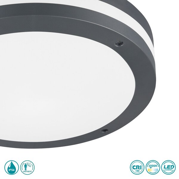 Φωτιστικό Οροφής Εξωτερικού Χώρου Trio Lighting Piave 676960142 Ανθρακί