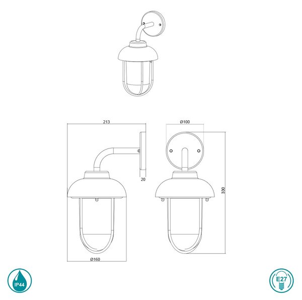 Απλίκα Εξωτερικού Χώρου Trio Lighting Duero 202760124 Σκουριά