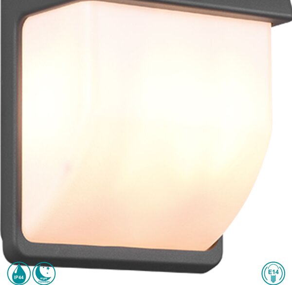 Απλίκα Εξωτερικού Χώρου Trio Lighting Mersey 212160242 Ανθρακί με Αισθητήρα Ημέρας-Νύχτας