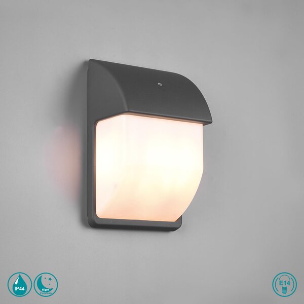 Απλίκα Εξωτερικού Χώρου Trio Lighting Mersey 212160242 Ανθρακί με Αισθητήρα Ημέρας-Νύχτας