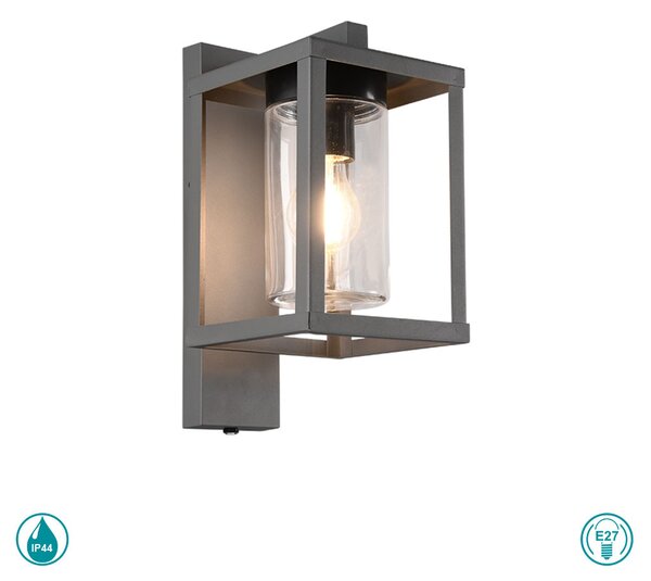 Απλίκα Εξωτερικού Χώρου Trio Lighting Lunga 212060142 Ανθρακί με Αισθητήρα Ημέρας-Νύχτας