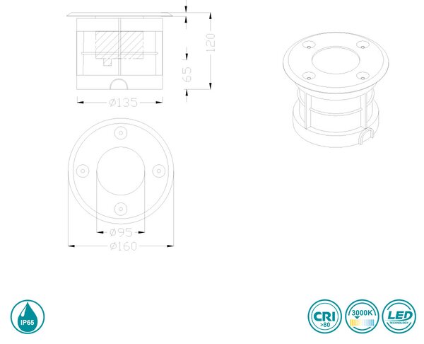 Φωτιστικό Σποτ Χωνευτό Trio Lighting Belaja 821660207 Νίκελ Ματ