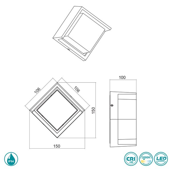 Απλίκα Εξωτερικού Χώρου RL Lighting Puno R27026132 Μαύρη Ματ