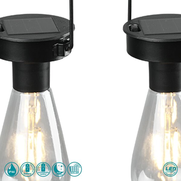 Φωτιστικό Φορητό-Ηλιακό Εξωτερικού Χώρου RL Lighting Campus R35146132 Μαύρο Ματ (Σετ 3 τεμ)
