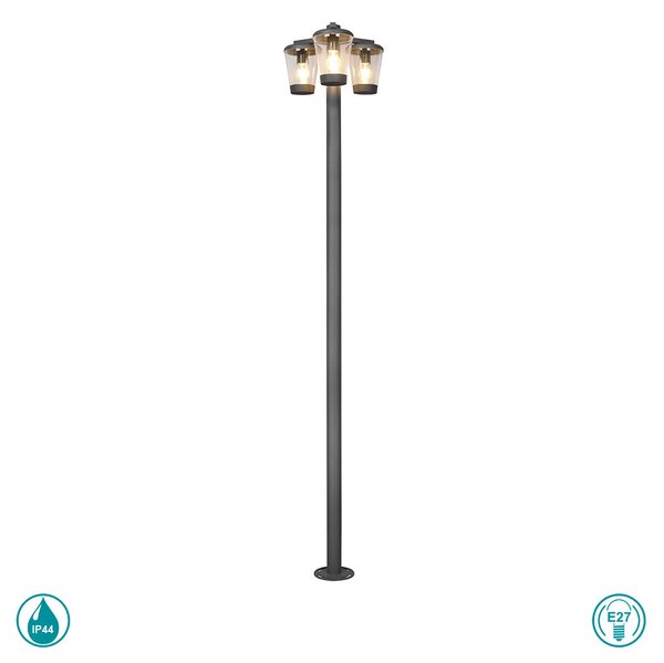 Κολόνα Εξωτερικού Χώρου Trio Lighting Cavado 411060342 Ανθρακί