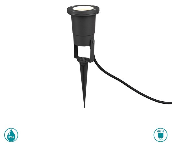 Σποτ Με Καρφί Εξωτερικού Χώρου Trio Lighting Ubangi 800260142 Ανθρακί