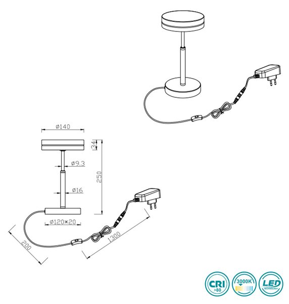 Πορτατίφ Trio Lighting Franklin 526510104 Οξυντέ