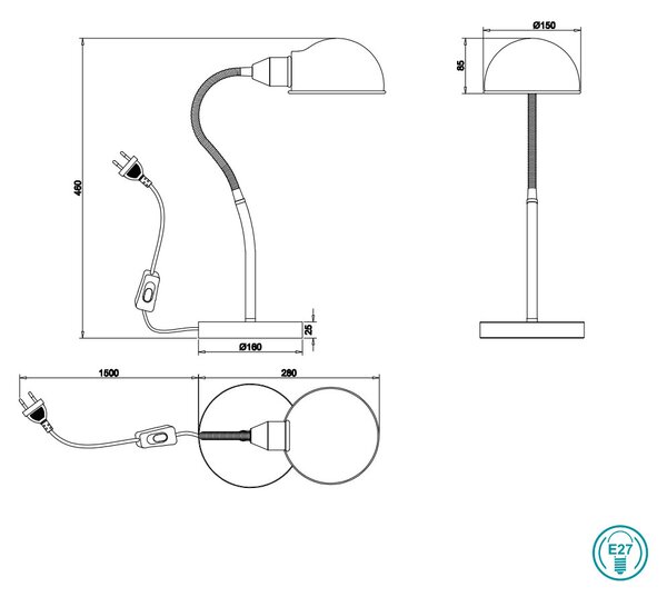 Πορτατίφ Trio Lighting Perry 504900104 Αντικέ