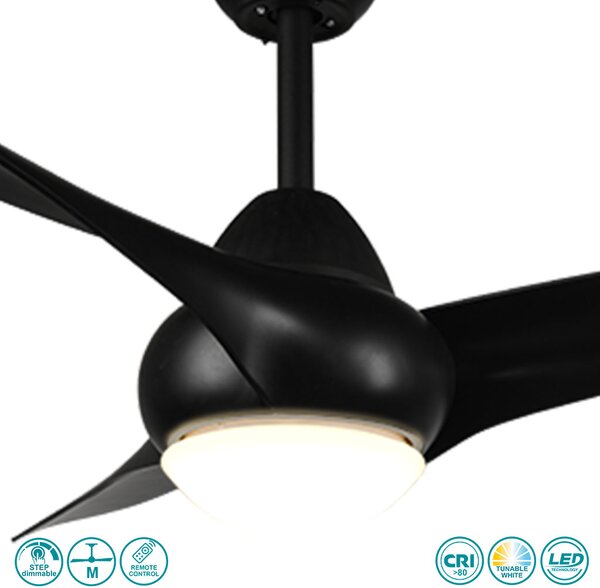 Ανεμιστήρας Οροφής RL Lighting Alesund R67142132 Μαύρο Ματ με Φως