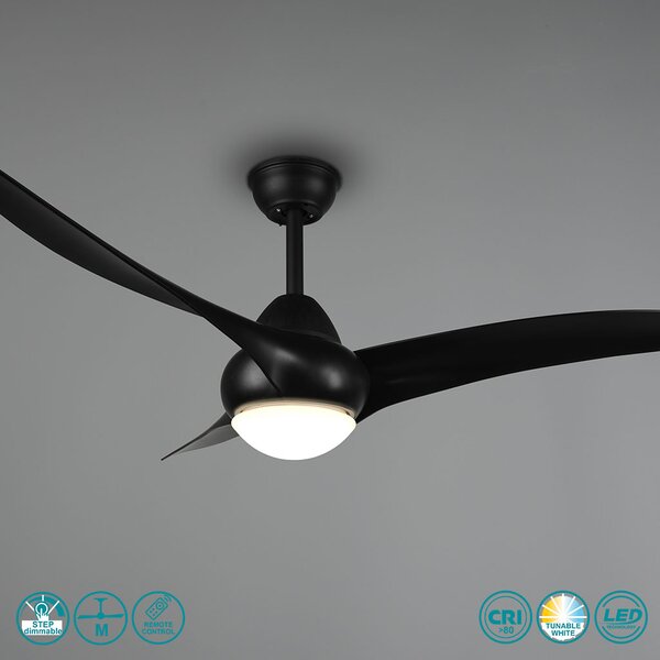 Ανεμιστήρας Οροφής RL Lighting Alesund R67142132 Μαύρο Ματ με Φως