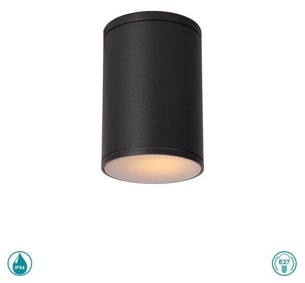 Σποτ Οροφής Εξωτερικού Χώρου Lucide Tubix 27870-01-30 Μαύρη