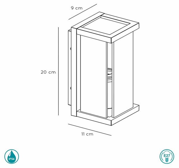 Απλίκα Εξωτερικού Χώρου Lucide Claire Mini 27885-01-30 Ανθρακί