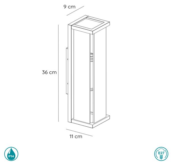Απλίκα Εξωτερικού Χώρου Lucide Claire Mini 27885-02-30 Ανθρακί