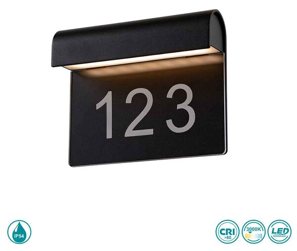 Απλίκα Εξωτερικού Χώρου Lucide Thesi 27881-06-30 Μαύρη