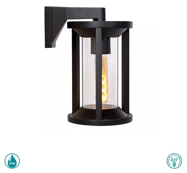 Απλίκα Εξωτερικού Χώρου Lucide Cadix 15803-01-30 Μαύρη Ματ