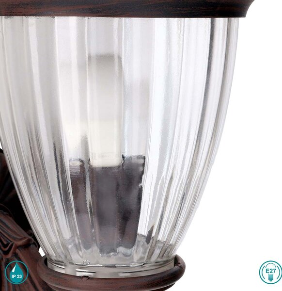 Απλίκα Εξωτερικού Χώρου Forlight Adur PX-0240-OXI Πατίνα