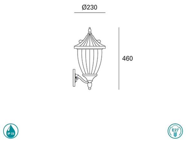 Απλίκα Εξωτερικού Χώρου Forlight Adur PX-0240-OXI Πατίνα