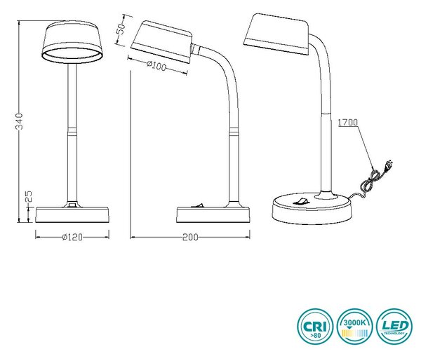 Πορτατίφ Γραφείου RL Lighting Kiko R52501101 Λευκό