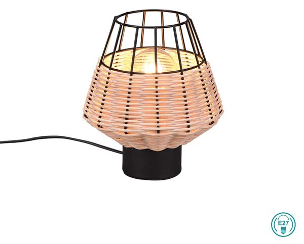Πορτατιφ Vintage Industrial RL Lighting Borka R51261036 Φυσικό Rattan