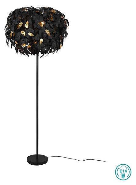 Φωτιστικό Δαπέδου RL Lighting Leavy R40463032 Μαύρο-Χρυσό