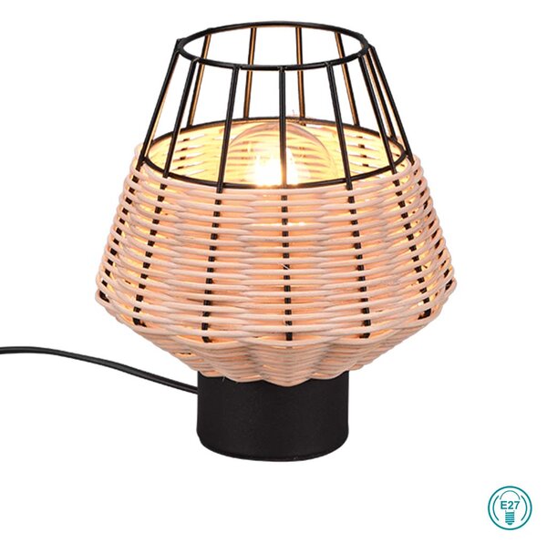 Πορτατιφ Vintage Industrial RL Lighting Borka R51261036 Φυσικό Rattan