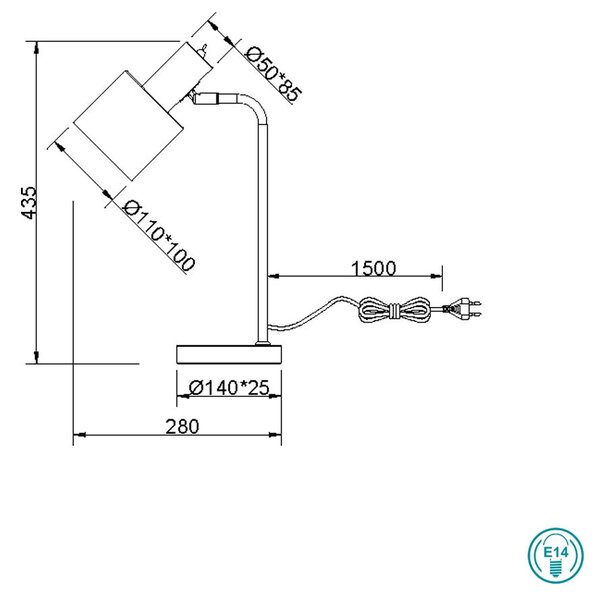 Λάμπα Επιτραπέζια RL Lighting Adam R51041080 Χρυσό-Μαύρο