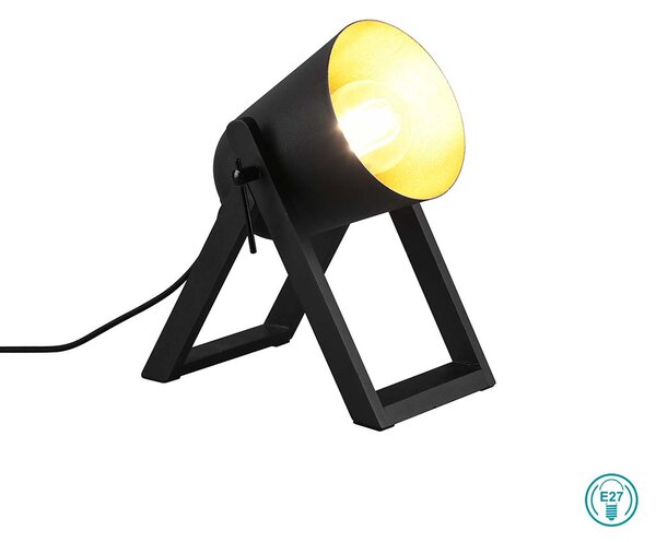 Λάμπα Επιτραπέζια RL Lighting Marc R50721080 Μαύρο Ματ-Χρυσό