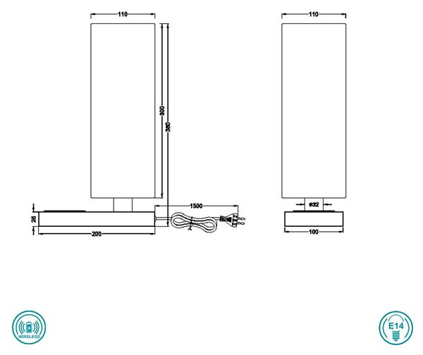 Λάμπα Επιτραπέζια RL Lighting Haley R59100132 Μαύρο Ματ