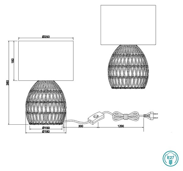 Πορτατίφ RL Lighting Rike R51131036 Rattan