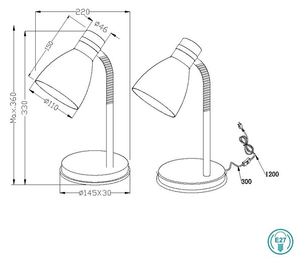 Πορτατίφ Γραφείου RL Lighting Harvey R50731087 Γκρι