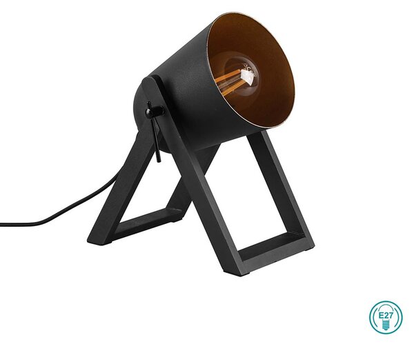 Λάμπα Επιτραπέζια RL Lighting Marc R50721080 Μαύρο Ματ-Χρυσό