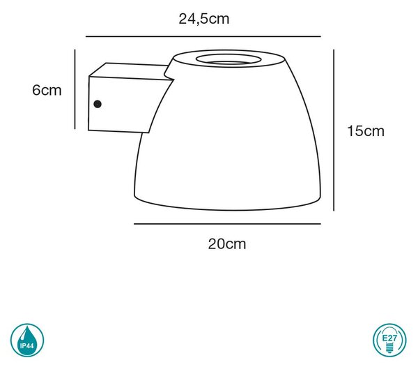 Απλίκα Εξωτερικού Χώρου Nordlux Bell 76391003 Μαύρη