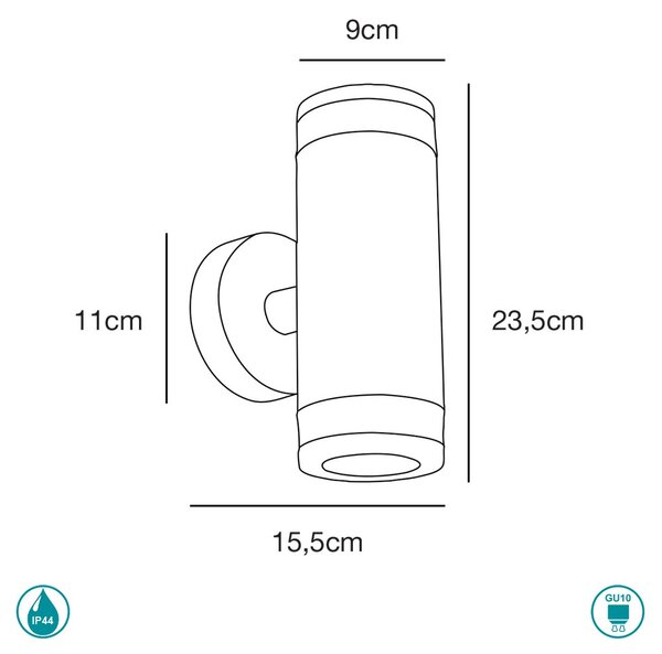 Απλίκα Εξωτερικού Χώρου Nordlux Birk 45501003 Μαύρη