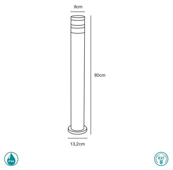 Κολωνάκι Εξωτερικού Χώρου Nordlux Birk 45518003 Μαύρη