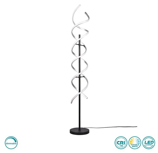 Φωτιστικό Δαπέδου Trio Lighting Sequence 441810205 Βουρτσιστό Αλουμίνιο-Μαύρο Ματ