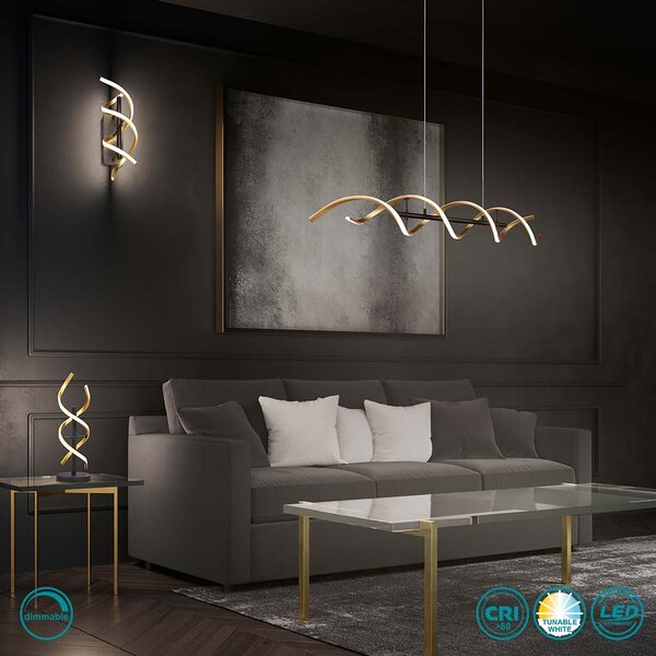 Λάμπα Επιτραπέζια Trio Lighting Sequence 541810208 Χρυσό Ματ-Μαύρο Ματ