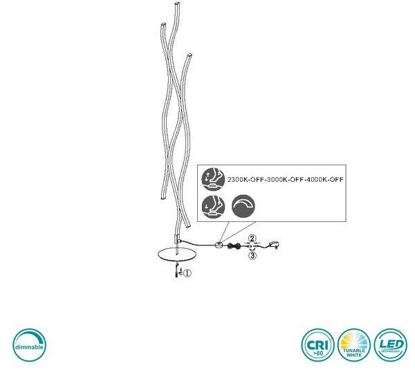 Φωτιστικό Δαπέδου Trio Lighting Blaze 441210308 Χρυσό Ματ-Μαύρο Ματ