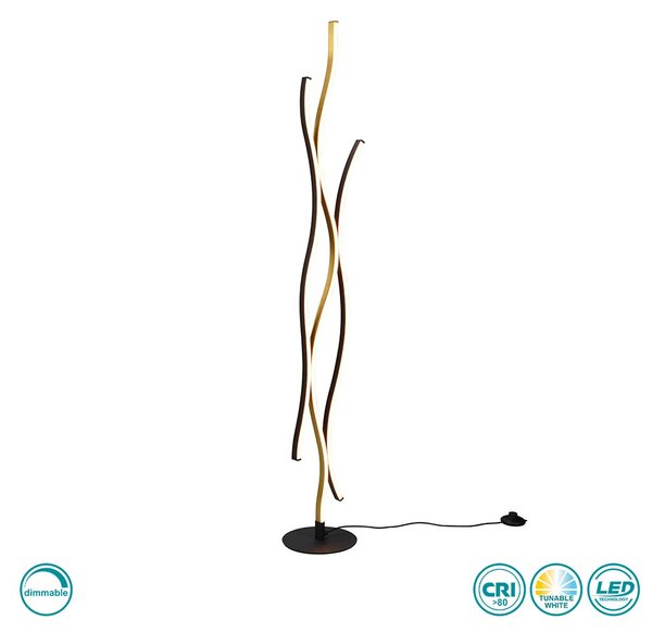 Φωτιστικό Δαπέδου Trio Lighting Blaze 441210308 Χρυσό Ματ-Μαύρο Ματ