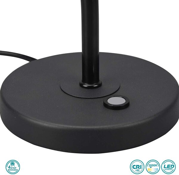 Πορτατίφ Γραφείου Trio Lighting Curtis 579790132 Μαύρο Ματ