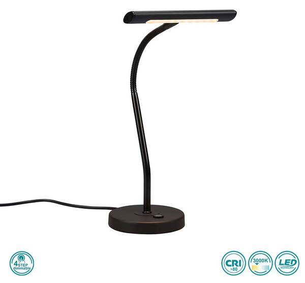 Πορτατίφ Γραφείου Trio Lighting Curtis 579790132 Μαύρο Ματ