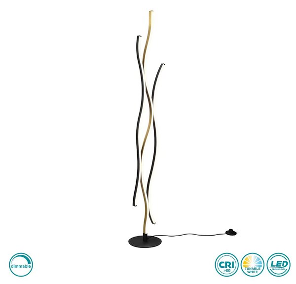 Φωτιστικό Δαπέδου Trio Lighting Blaze 441210308 Χρυσό Ματ-Μαύρο Ματ