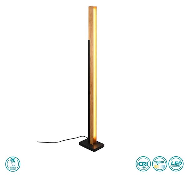 Φωτιστικό Δαπέδου Trio Lighting Kerala 441610132 Μαύρο Ματ - Ξύλο
