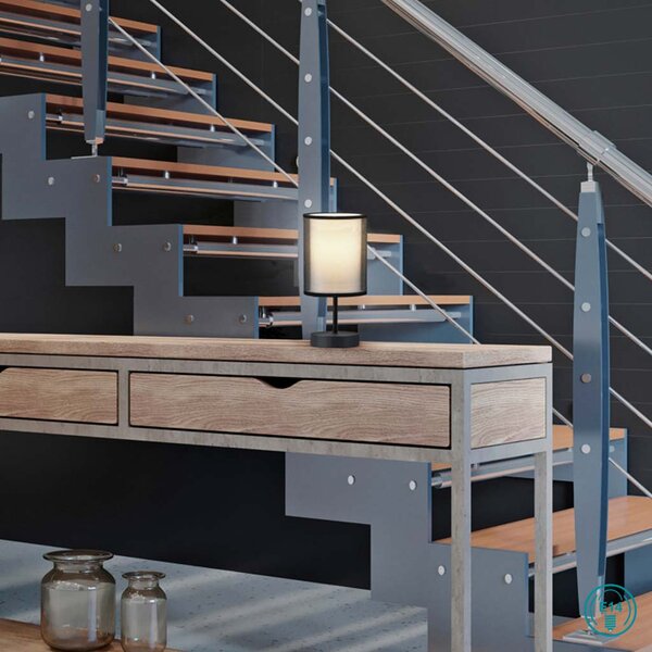 Λάμπα Επιτραπέζια Trio Lighting Burton 511400132 Μαύρο - Λευκό