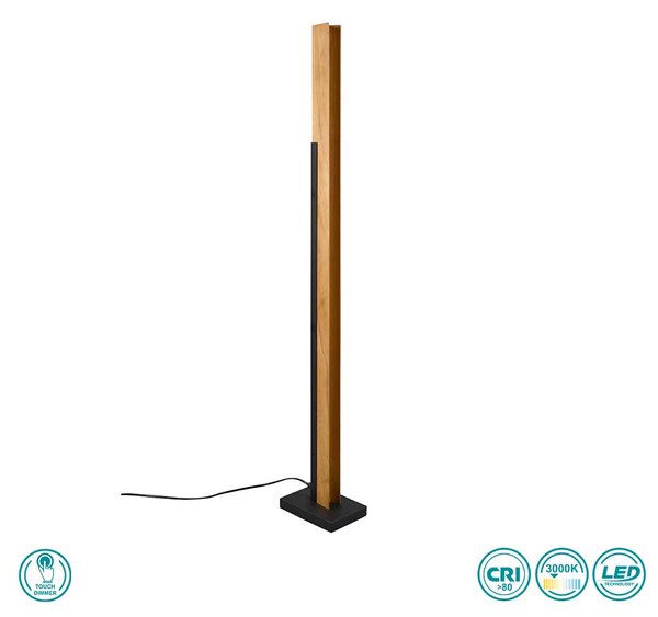 Φωτιστικό Δαπέδου Trio Lighting Kerala 441610132 Μαύρο Ματ - Ξύλο
