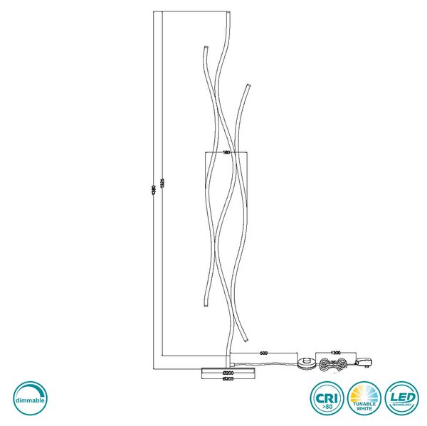 Φωτιστικό Δαπέδου Trio Lighting Blaze 441210308 Χρυσό Ματ-Μαύρο Ματ