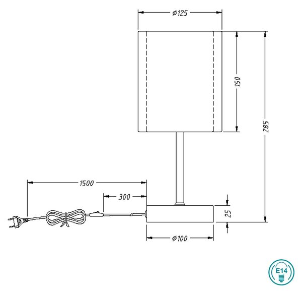 Λάμπα Επιτραπέζια Trio Lighting Burton 511400132 Μαύρο - Λευκό