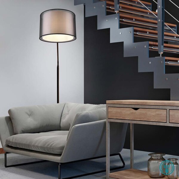 Φωτιστικό Δαπέδου Trio Lighting Burton 411490132 Μαύρο - Λευκό