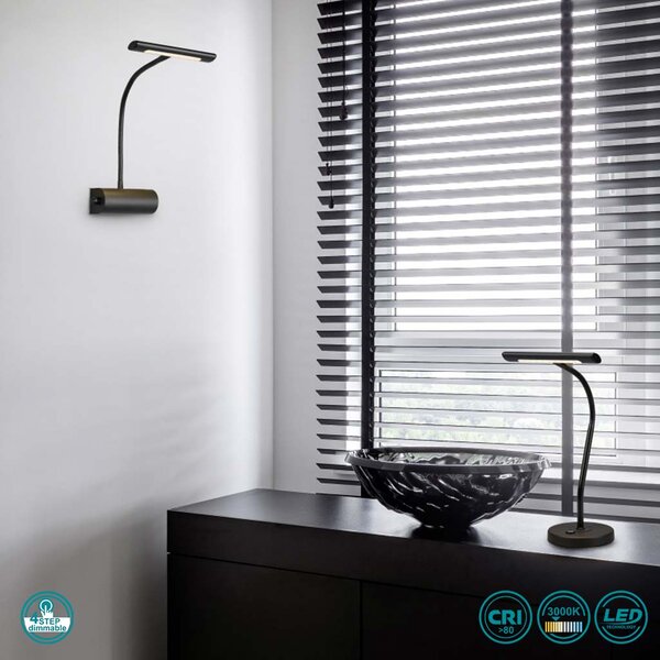 Πορτατίφ Γραφείου Trio Lighting Curtis 579790132 Μαύρο Ματ
