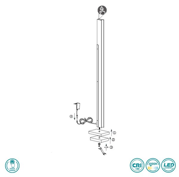 Φωτιστικό Δαπέδου Trio Lighting Kerala 441610132 Μαύρο Ματ - Ξύλο