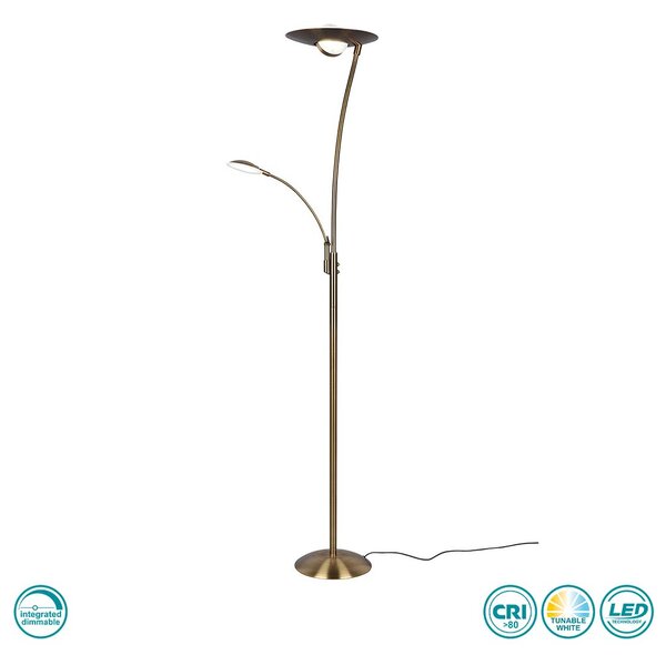 Φωτιστικό Δαπέδου Trio Lighting Granby 424310204 Μπρούτζινο Αντικέ